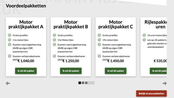 pakket keuze website